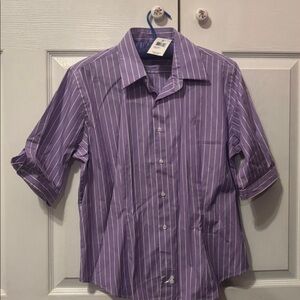Ralph Lauren Purple and White Striped Shirt